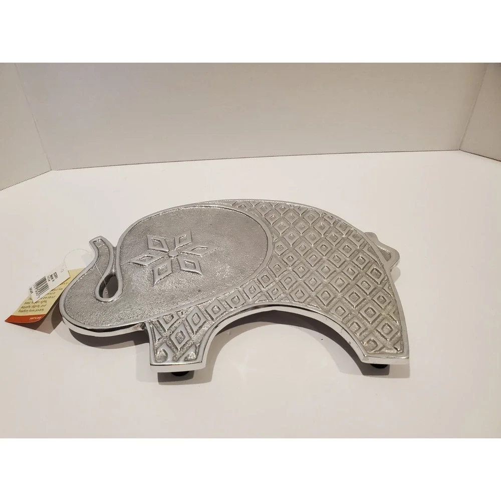 Serrv Aluminum Elephant Trivet Hot Plate Vintage Kitchen Decor Tag Included